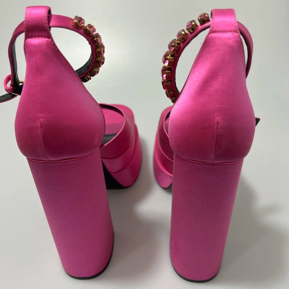 Versace Aevitas Satin Platform Pumps Pink Women’s EU 38.5/US 8.5 - Picture 7 of 12